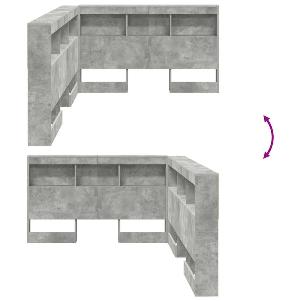 Testata contenitore Grigio cemento 120 cm Legno multistrato 3335480