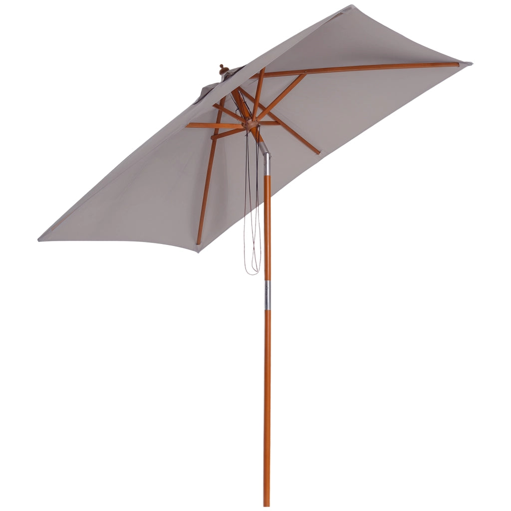 Ombrellone da Giardino Inclinabile ¨C Xylo ¨C Legno Abete 2x1.5m Grigio