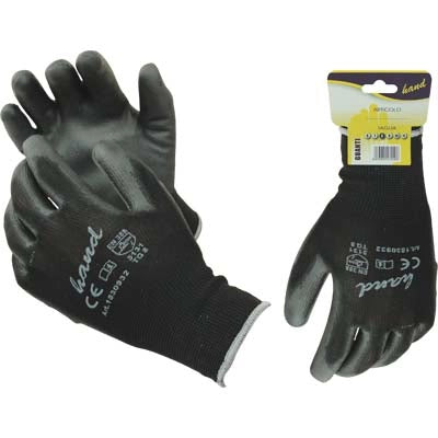 GUANTO POLIURETANO NERO WORKIT - MAGLIA LEGGERA SINTETICO NERO  8- 12 paia