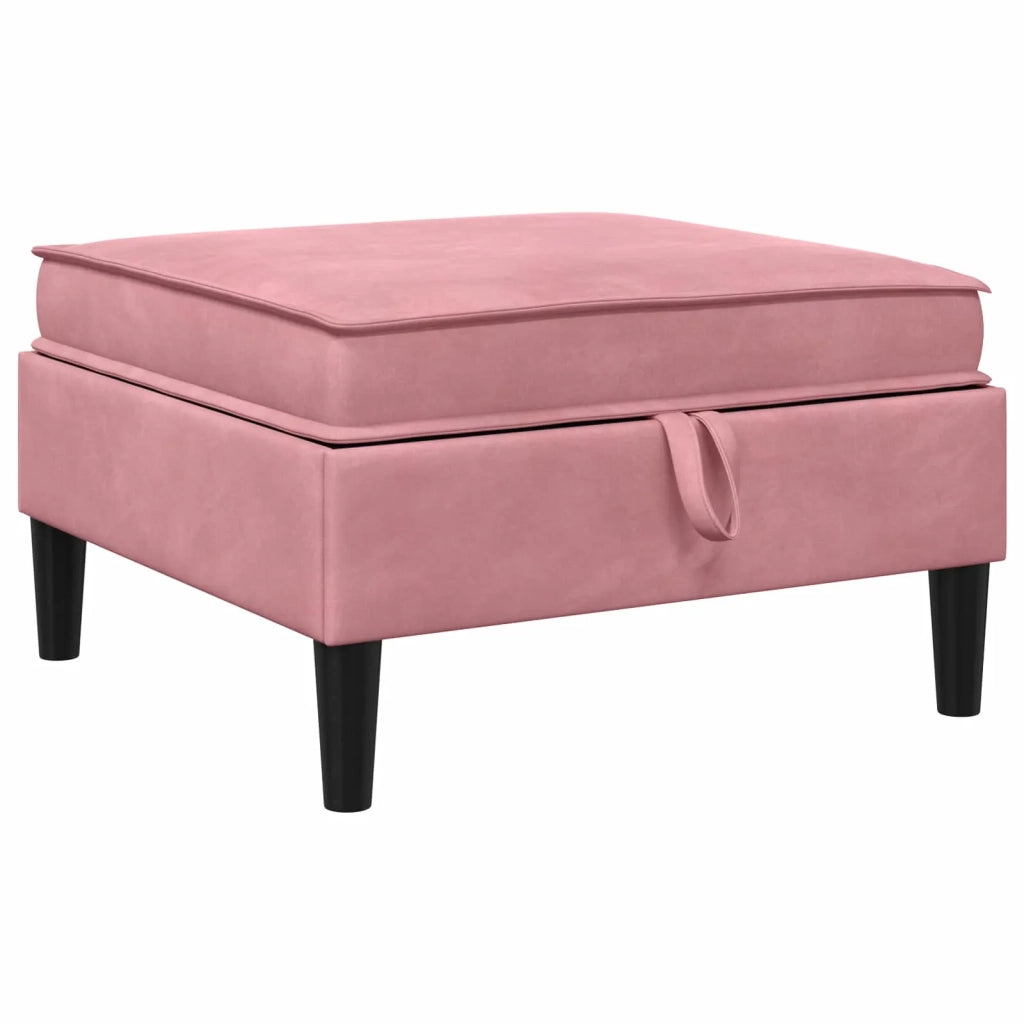 Pouf con Storage Rosa Velluto 42027136