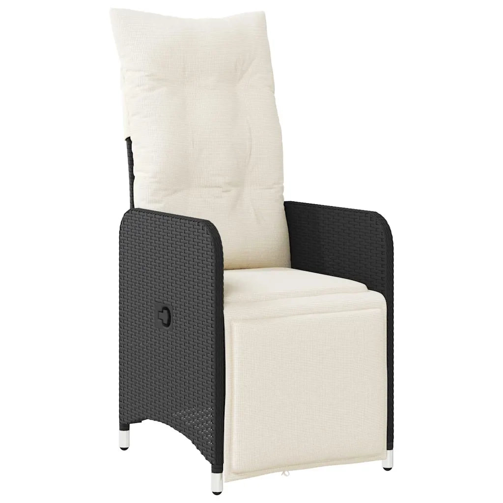 Set Bistrò da Giardino 9 pz con Cuscini in Polyrattan Nero 3276995