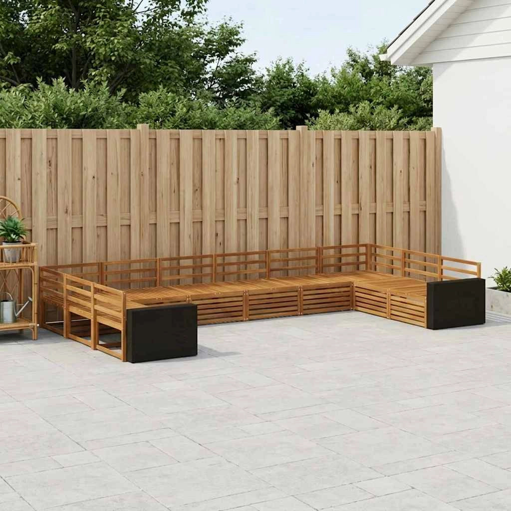 Set divani 10 pz Legno di Acacia Massello 3383902