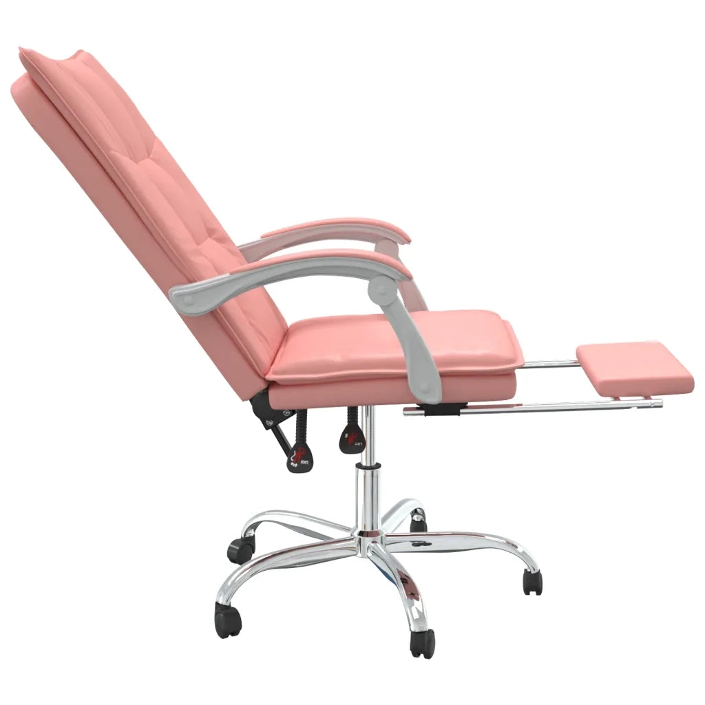 Poltrona | Sedia Relax da Ufficio Reclinabile Rosa in Similpelle