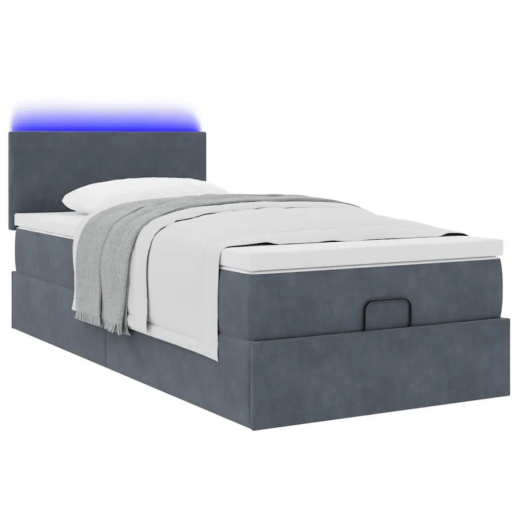 Struttura Letto Pouf con Materasso 100x200 cm Velluto 3312531