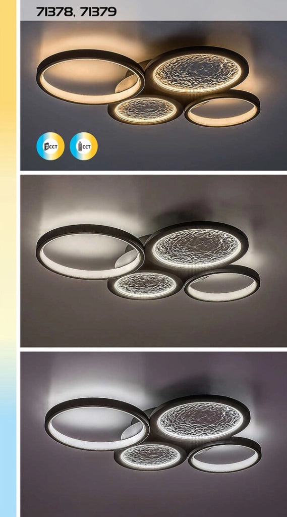 Plafoniera LED Rabalux Aranis nera dimmer telecomando 40W