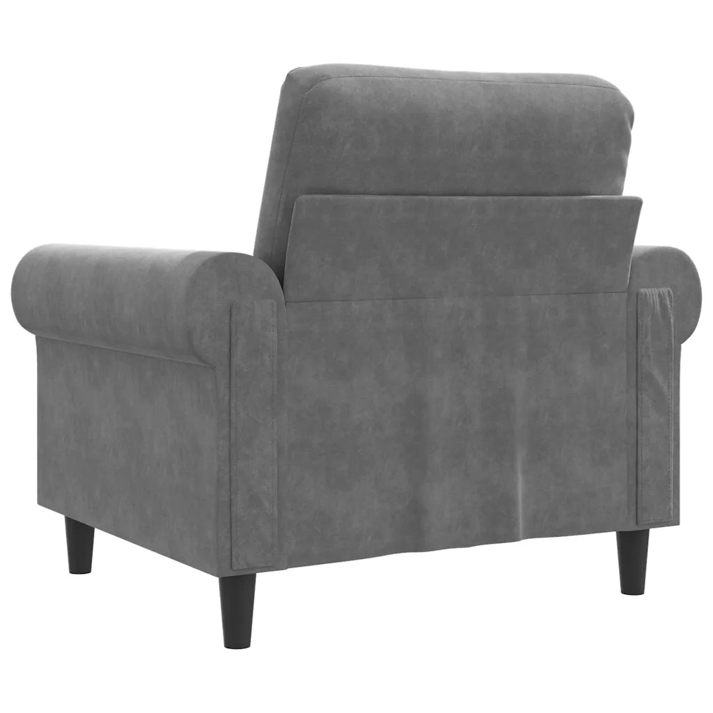 Poltrona Grigio Scuro 60 cm Velluto 359510