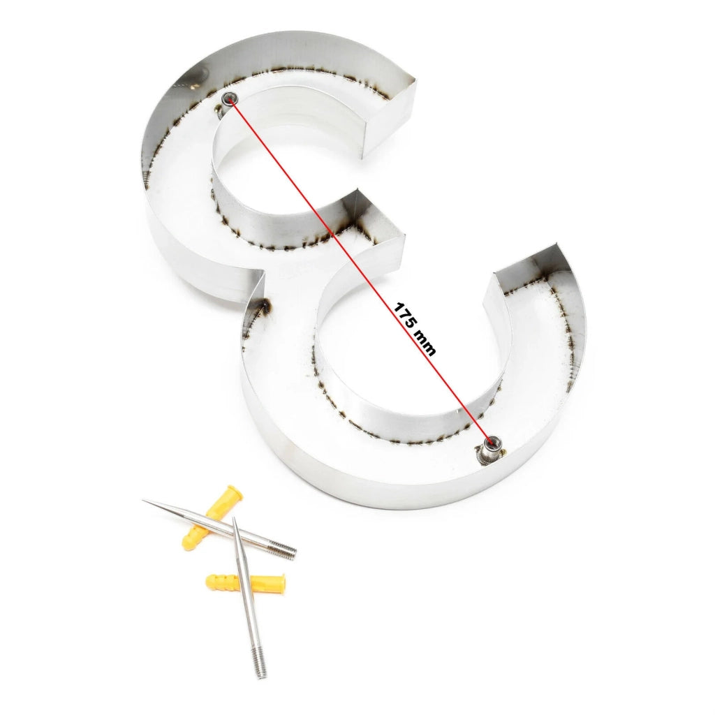 Targa con numero civico "3" in acciaio pregiato 20 cm Arial 3D materiale di montaggio 16_0001427