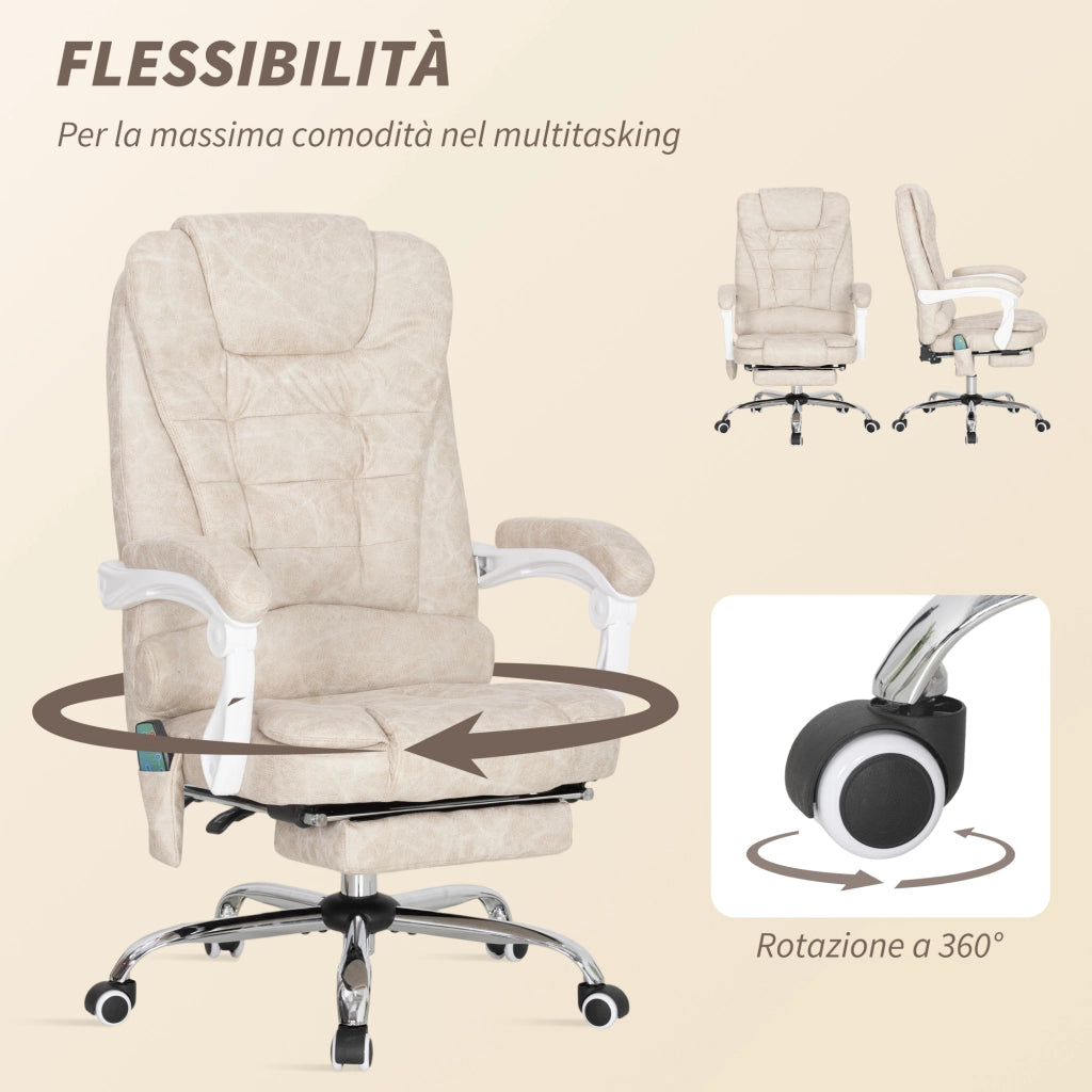 Sedia Massaggiante in Tessuto ¨C Minimal ¨C Crema