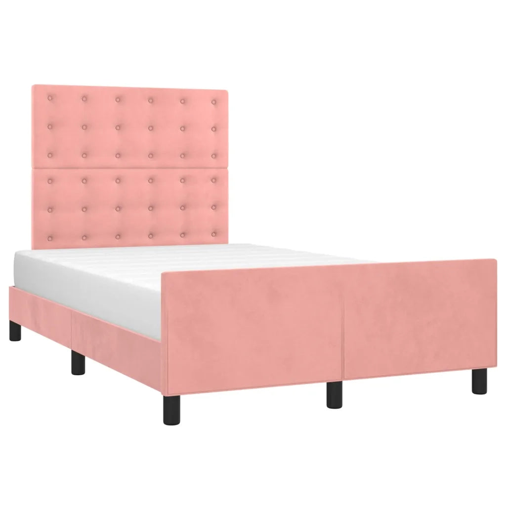 Giroletto con Testiera Rosa 120x200 cm in Velluto 3125994