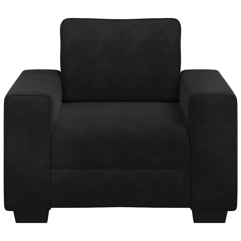 Divano Sedia Nero 100x77x82 cm Velluto 4105252