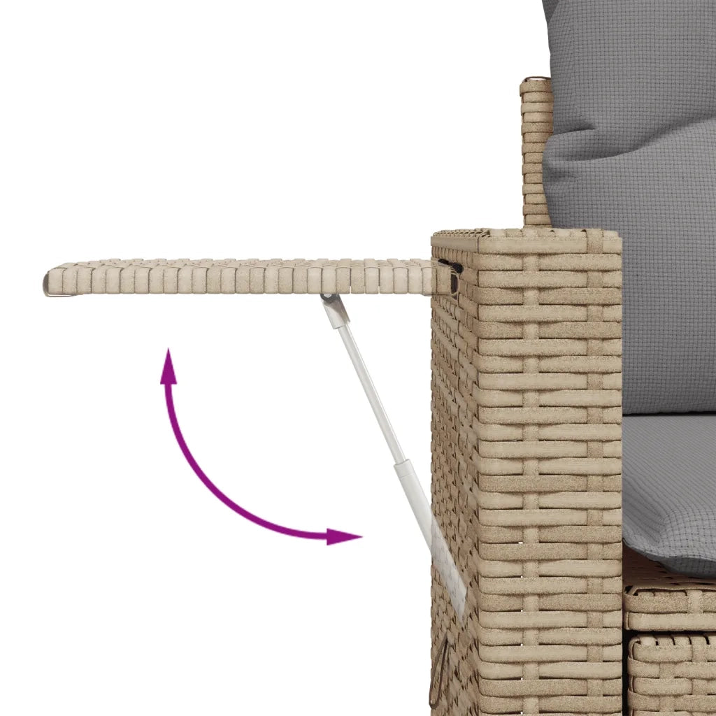 Set Divano da Giardino 9 pz con Cuscini Beige in Polyrattan 3220568