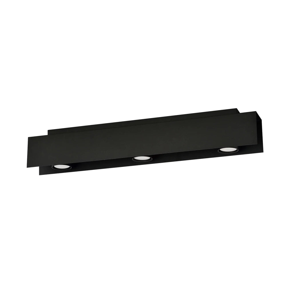 Plafoniera Moderna 3 Luci Cassiopea In Acciaio Nero