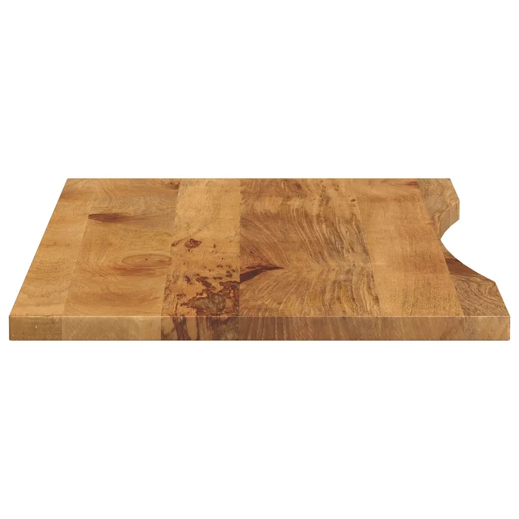 Piano Scrivania con Curva 120x60x2,5cm Massello Grezzo di Mango 370218