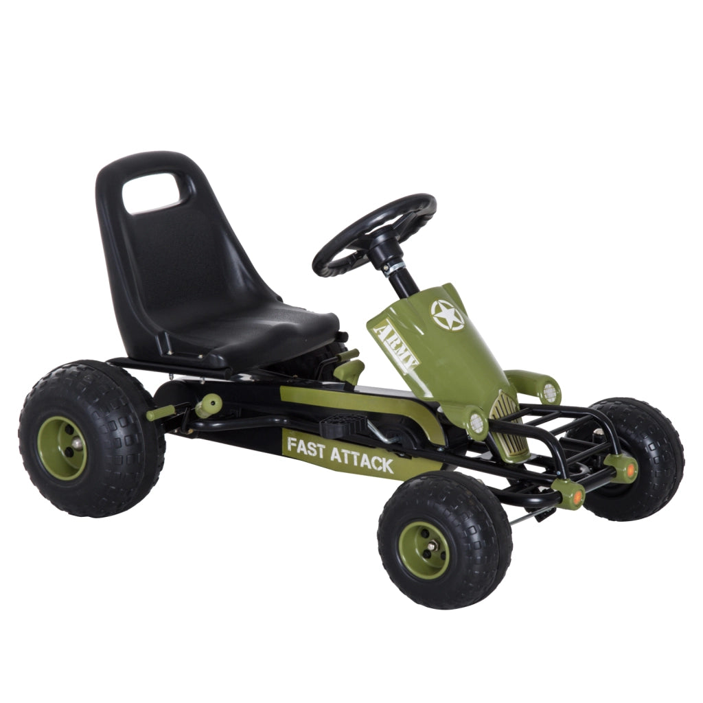 Go Kart Pedali per Bambini ¨C Zephmum ¨C Nero e Verde 99x65x56cm