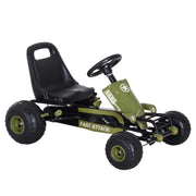 Go Kart Pedali per Bambini ¨C Zephmum ¨C Nero e Verde 99x65x56cm
