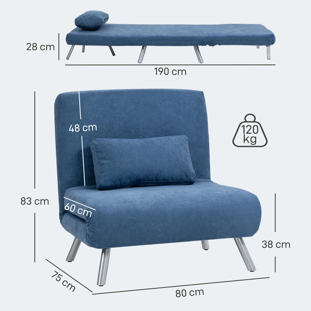 Poltrona letto ¨C zephmum ¨C Tessuto blu