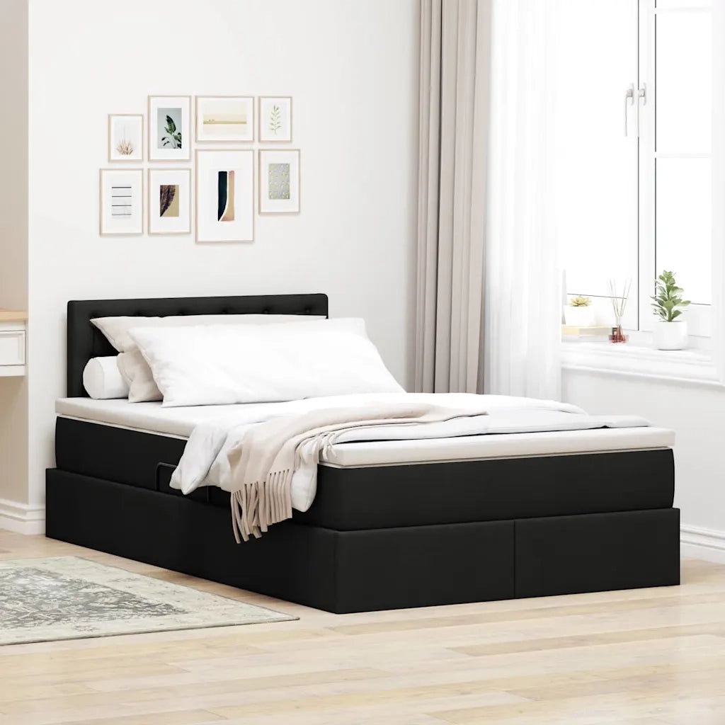 Letto con contenitore e materasso Nero 120 x 200 cm 3370628