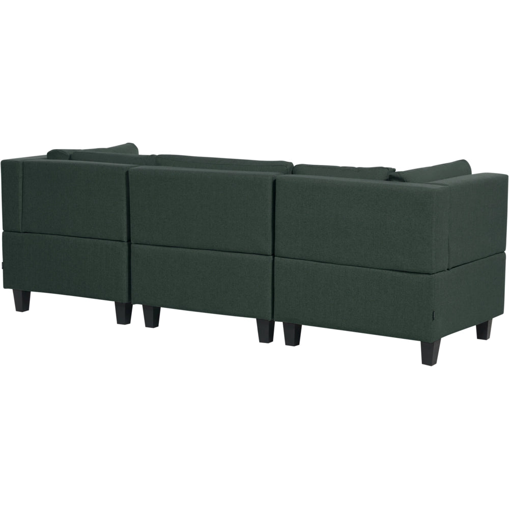 Divano Componibile Rivestito In Tessuto Verde Scuro 3 Posti stile moderno