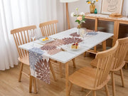 Tela da tavolo moderna in lino decorativa con fiori - 40 x 140 cm - per sala da pranzo - decorazione da tavola - tovaglia da tavolo