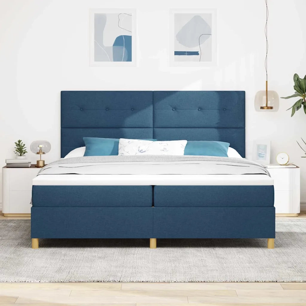 Letto a molle con materasso Blu 200 x 200 cm Tessuto 3339650