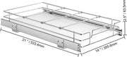 Organizzatore per cucina - cassetti a scomparsa - ripiani di stoccaggio - cassetti a rotella - in acciaio - con maniglia di chiusura - argento