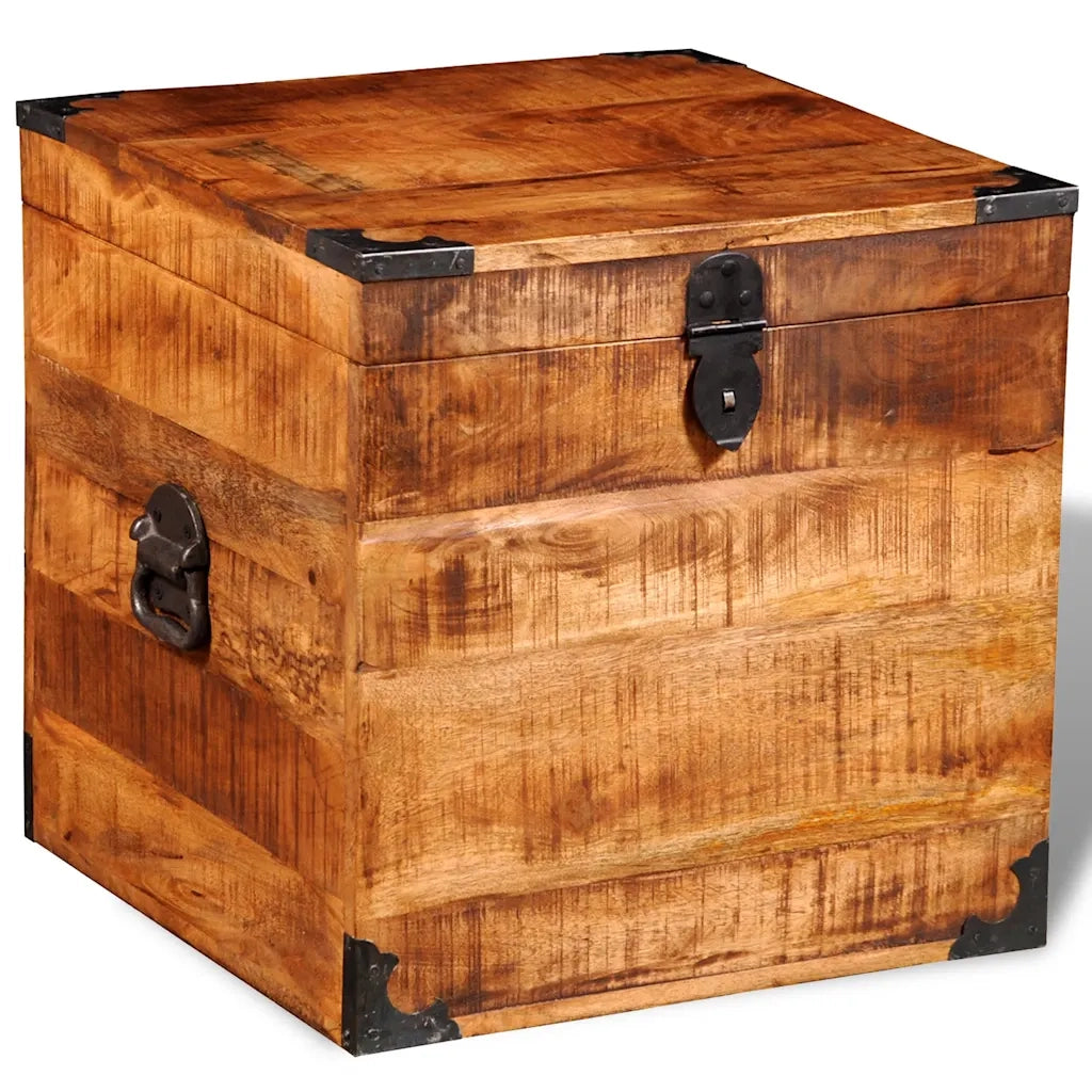 Cassapanca di Stoccaggio a Cubo in Legno Ruvido di Mango 241636