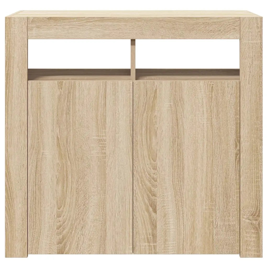 Credenza con Luci LED Rovere Sonoma 80x35x75 cm 804331