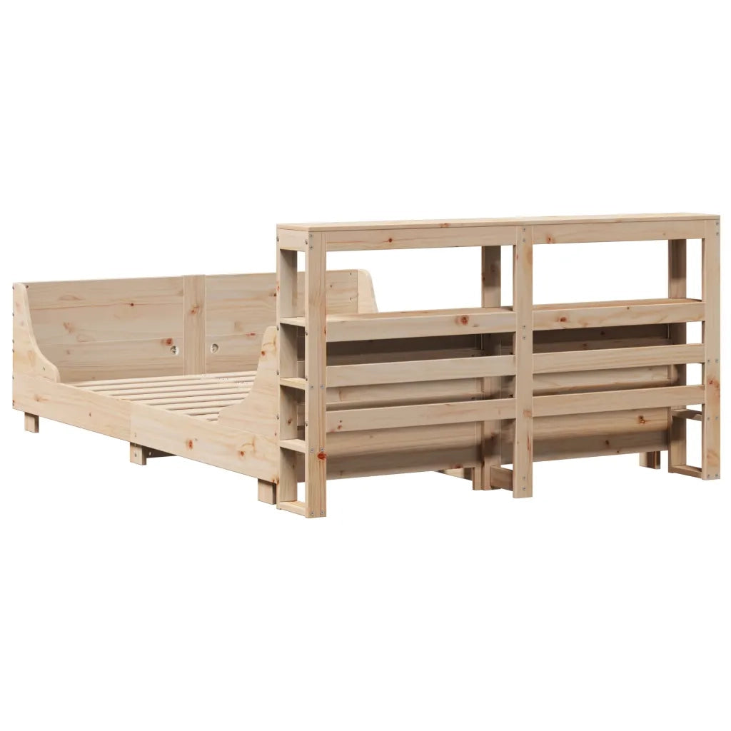 Letto senza Materasso-Struttura Letto 160x200 cm in Legno Massello di Pino 405521