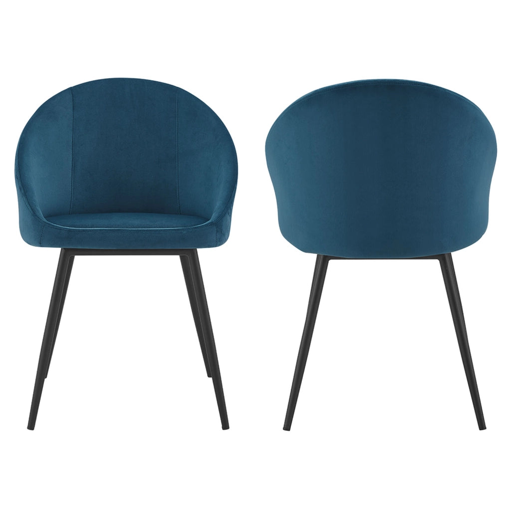 Set di 2 sedie vintage DIANE in velluto blu