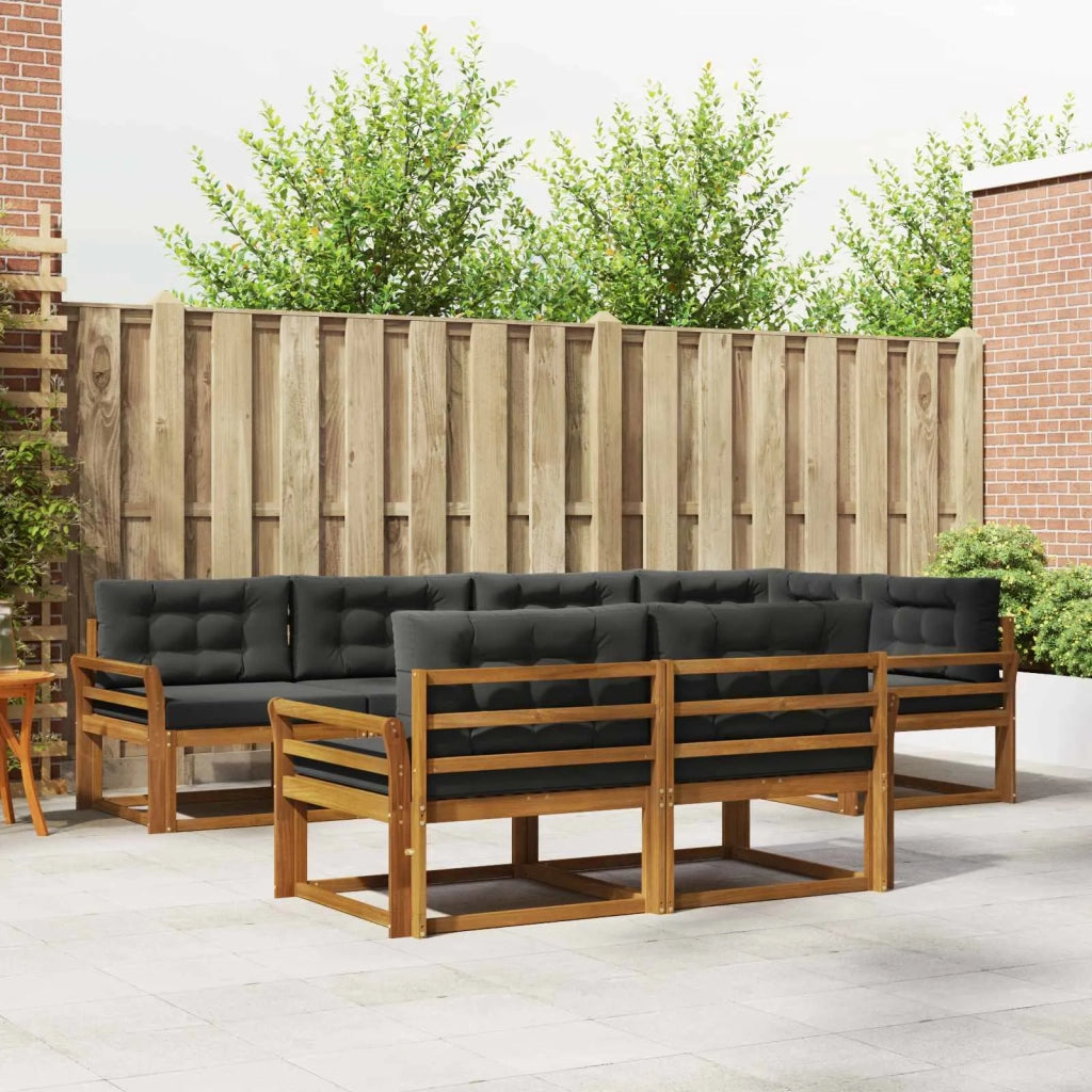 Set di divani da esterno con cuscino 7 pcs Naturale e Antracite 3367720