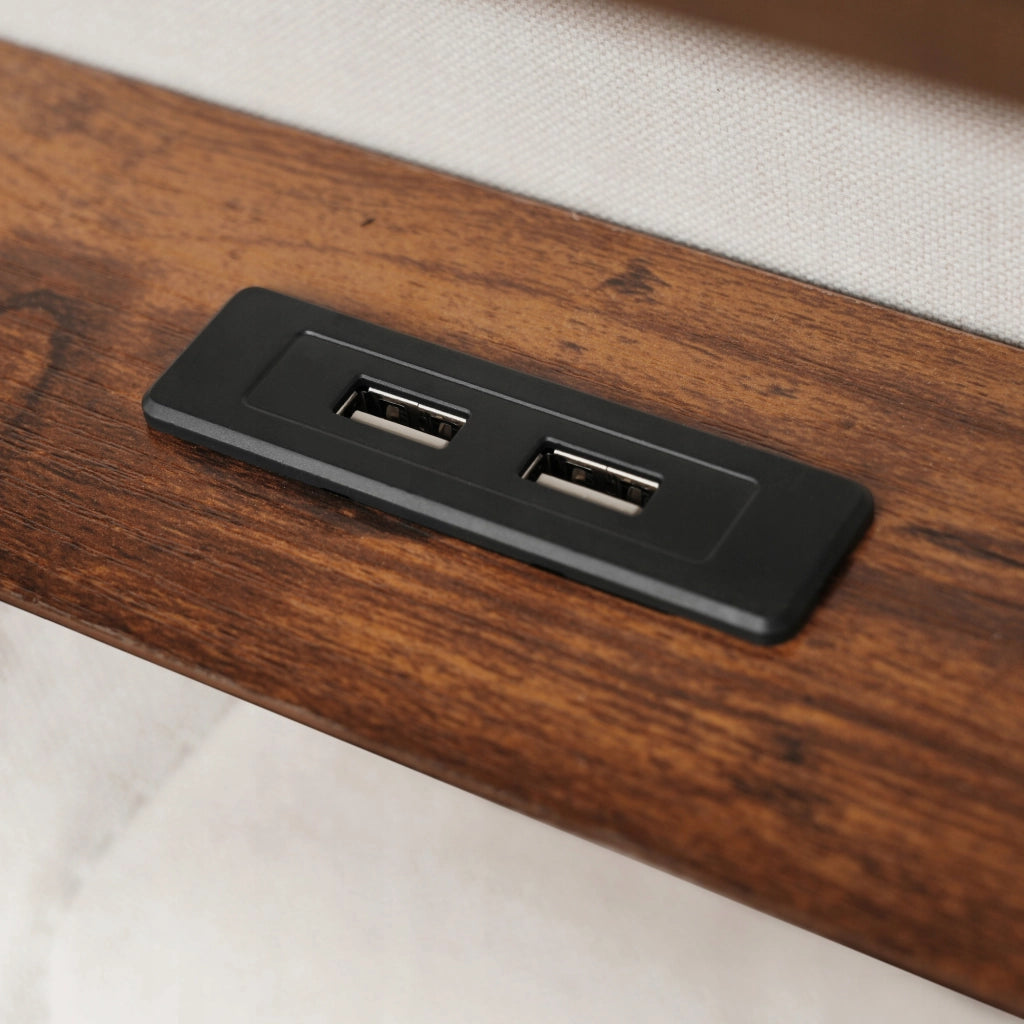 Letto imbottito con USB e LED - Xylo - 90x200 cm con materasso