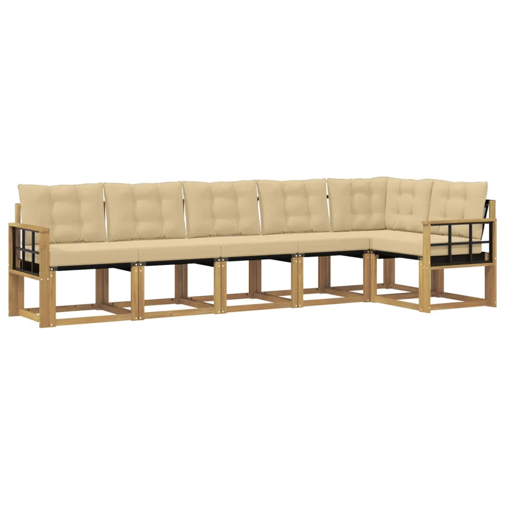 Set di divani da esterno 6 pz Bianco e Beige 3389531