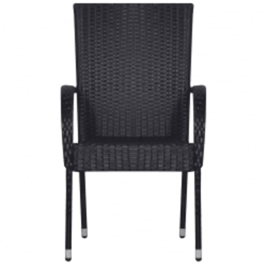 Set Mobili da Pranzo per Giardino 3 pz Nero 3099377
