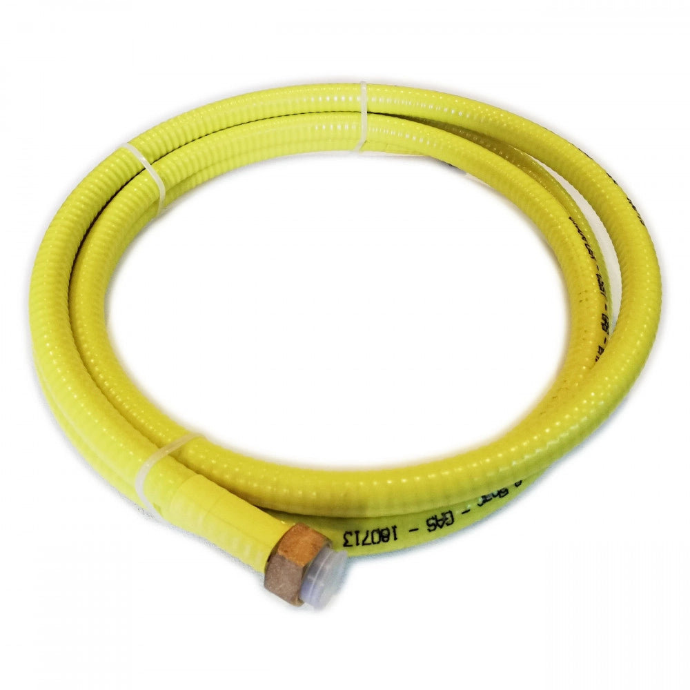 Tubo flessibile gas in acciaio inox per cucina con guaina e staffe, scegli se  300cm uni en 15266:2007