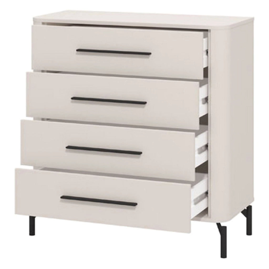 Mogoro, Cassettiera 4 Cassetti, 90x40x94h cm Bianco