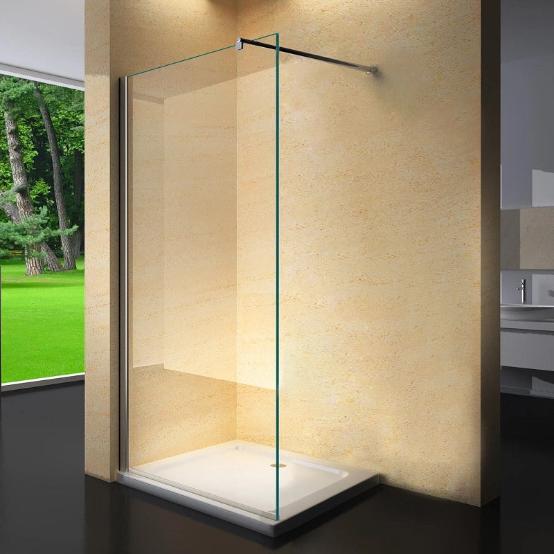 Parete doccia walk in cristallo 8mm trasparente 80cm H 195cm BERNA