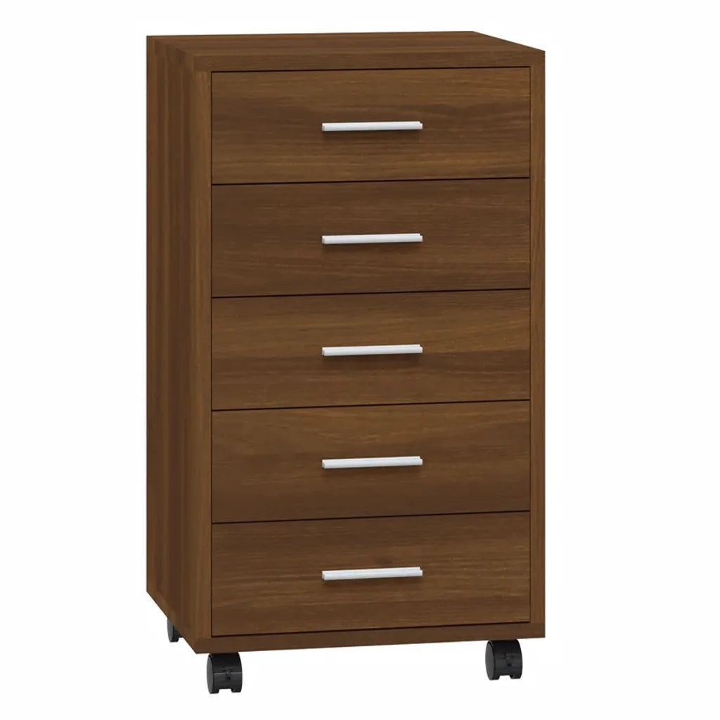 Cassettiera con Ruote rovere marrone in Legno Multistrato cod mxl 44440