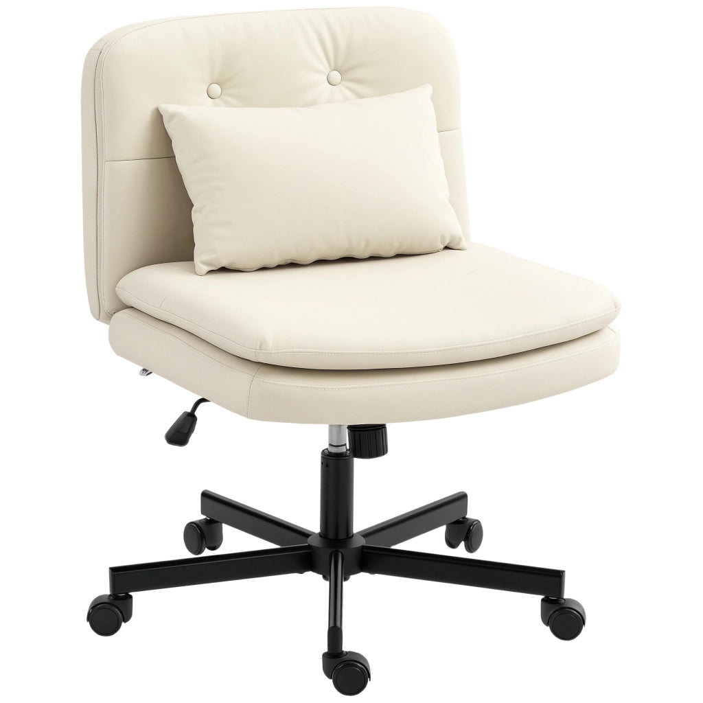 Sedia da ufficio ¨C zephmum ¨C senza braccioli, similpelle, beige