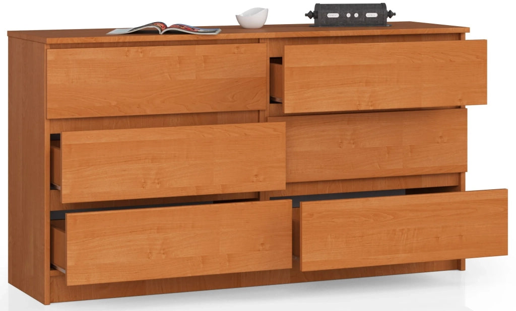 Cassettiera AKORD K140 Ontano 138 cm 6 cassetti 138x40x77 cm