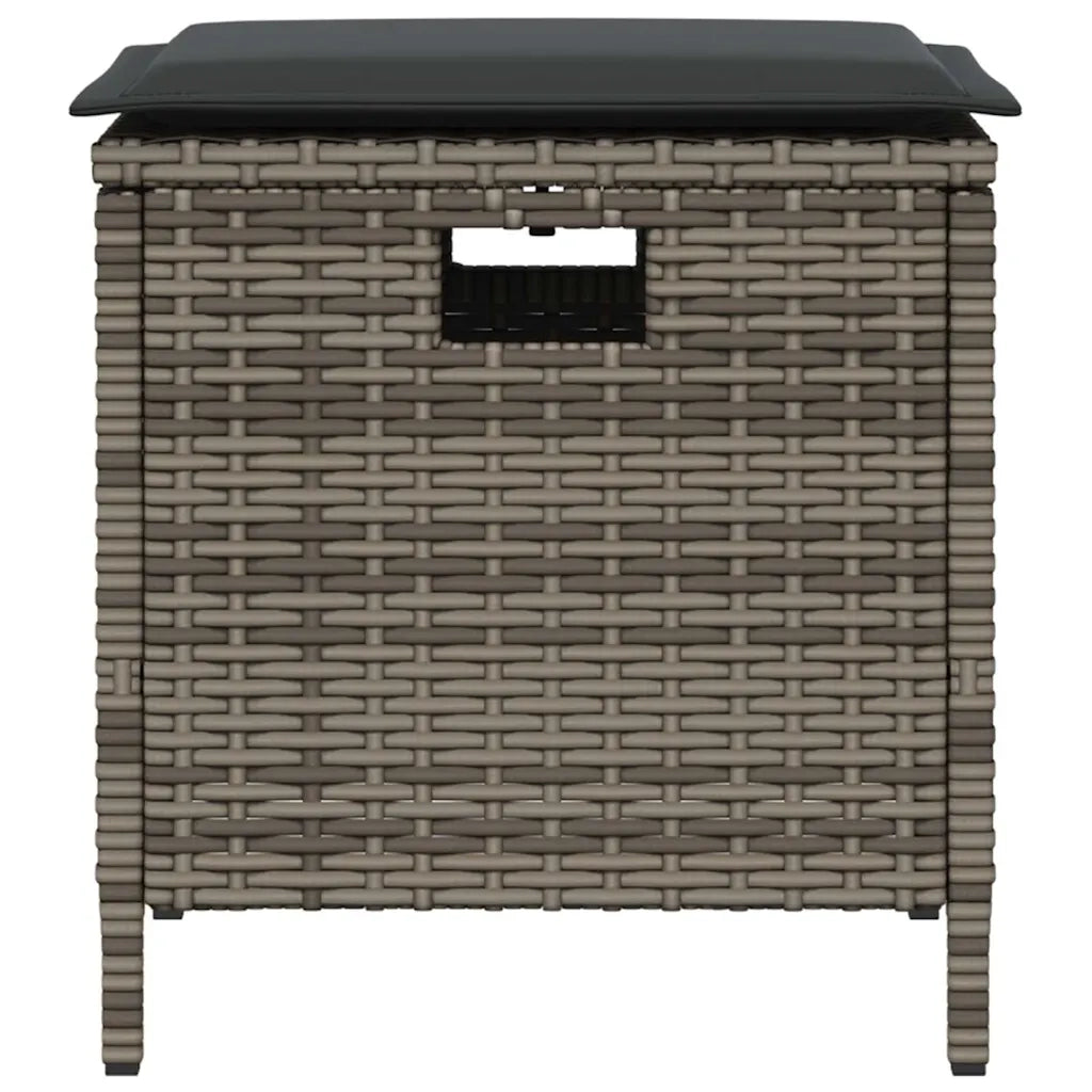 Set da Pranzo da Giardino 5 pz con Cuscini in Polyrattan Grigio 365421