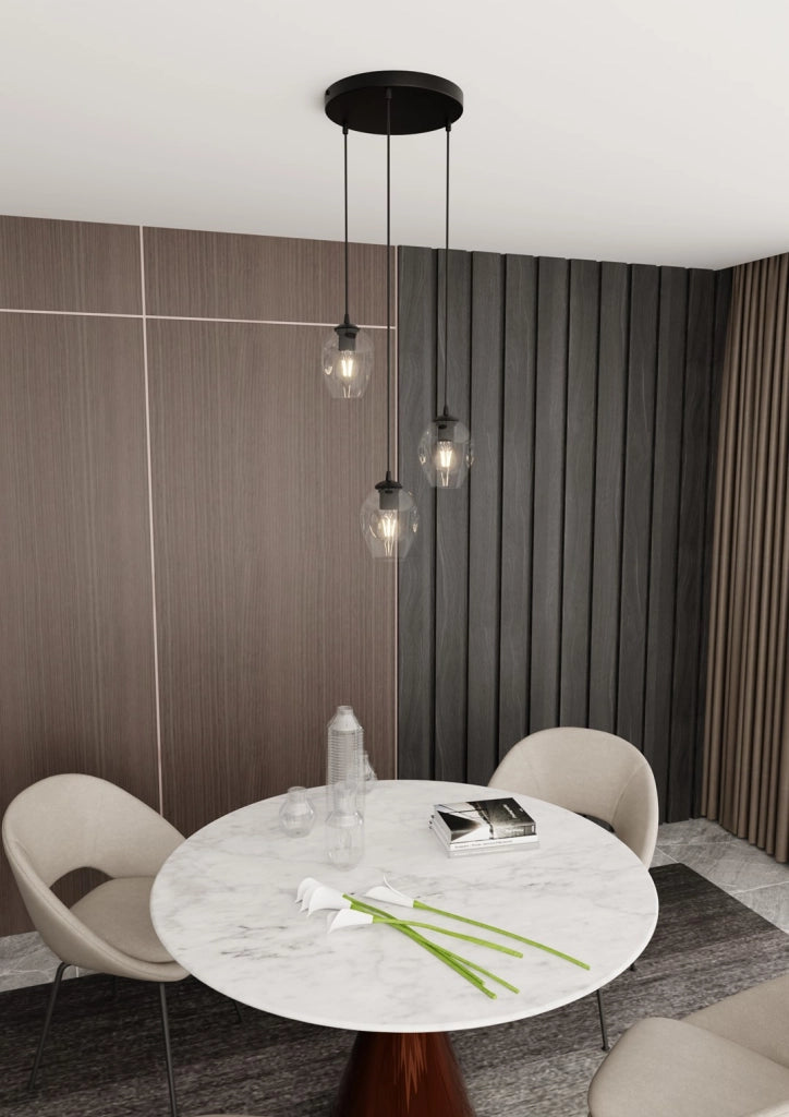 Lampadario Emibig ISTAR Premium 3xE27 in nero trasparente
