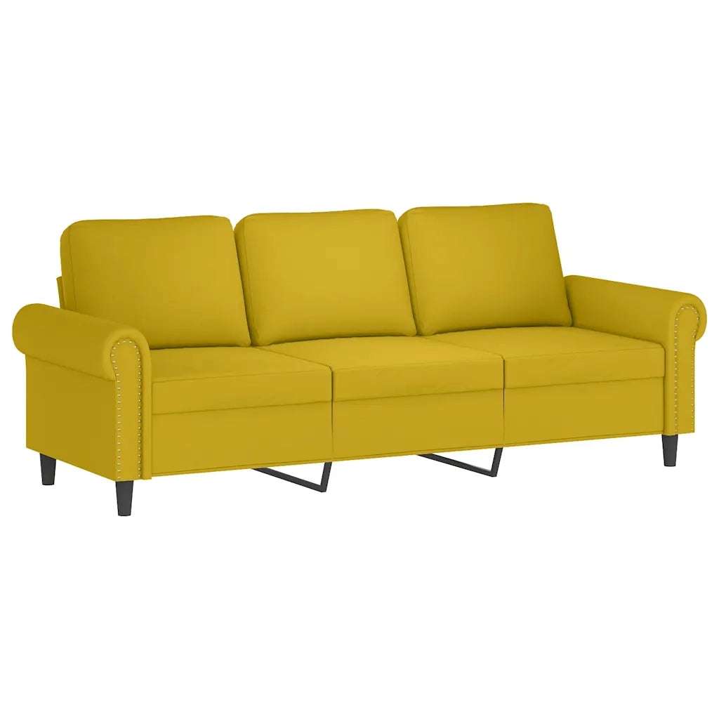 Set di Divani 4 pz con Cuscini giallo in Velluto 3202186