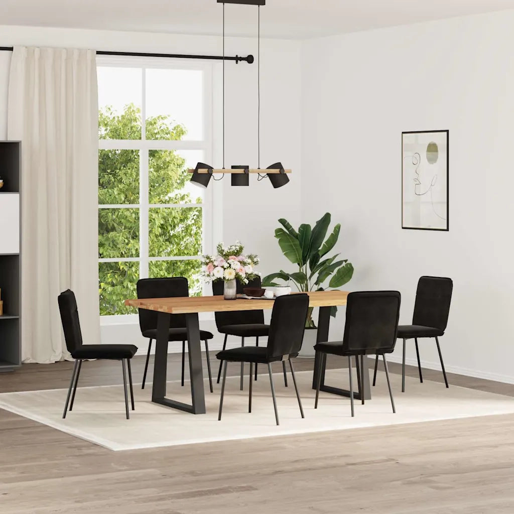 Sedie da Pranzo 6 pz Nere in Velluto 3315585