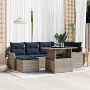 Set Divano da Giardino 7 pz Grigio Poly Rattan 3348501