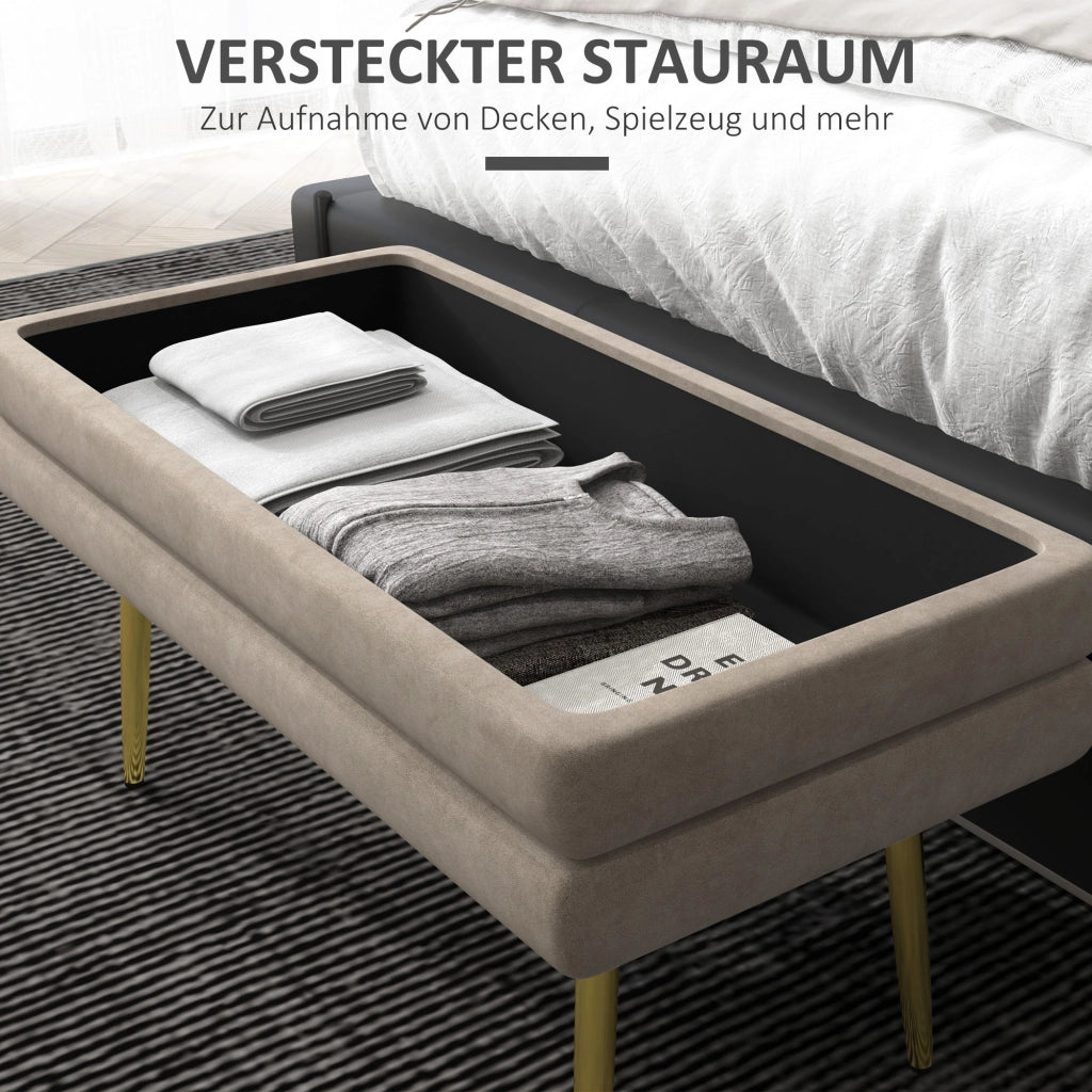 Divanetto con cassetti ¨C zephmum ¨C 79.5x37.5x43 cm, beige