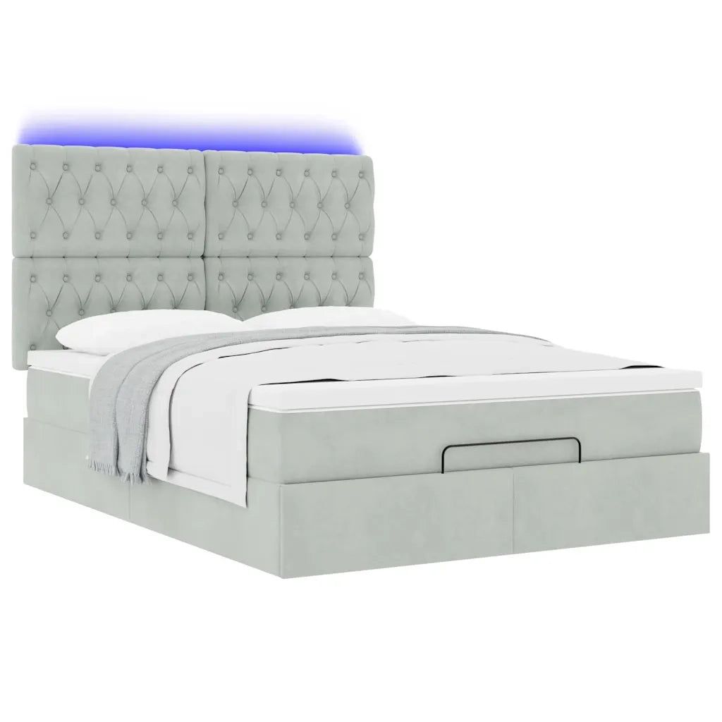 Struttura Letto Pouf con Materassi 140x190 cm Velluto 3314390
