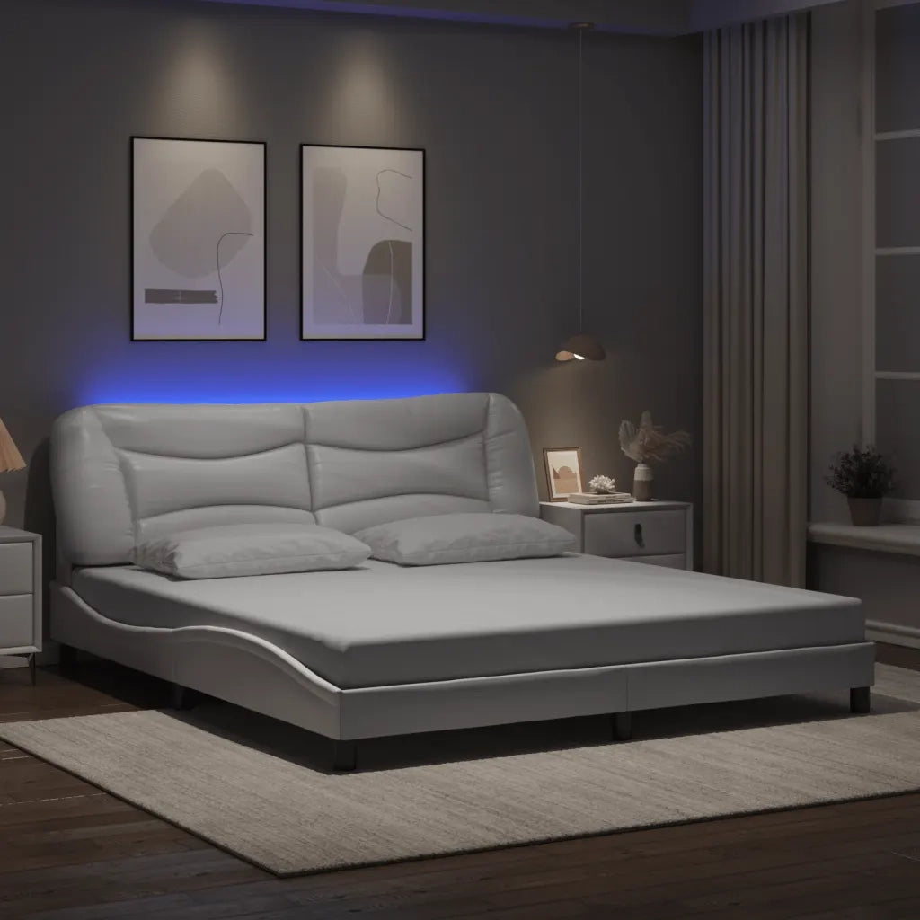 Giroletto con LED senza Materasso Hvar Bianco 180x200 cm