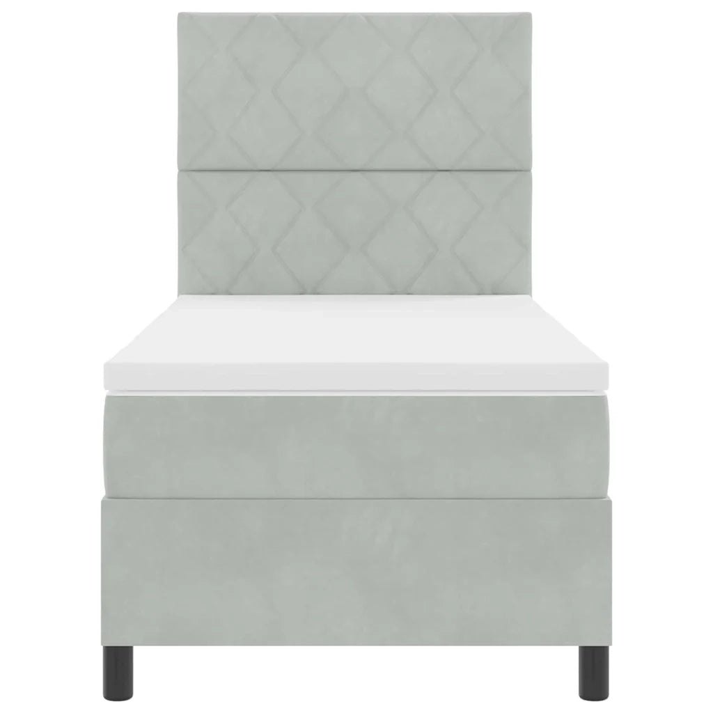 Letto a Sorgente LED Grigio chiaro 90 x 200 cm Velluto 3343352