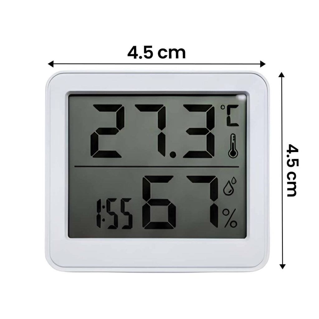 Termo-Igrometro Digitale Interno 3V con Schermo LCD Compatto Bianco Avizar