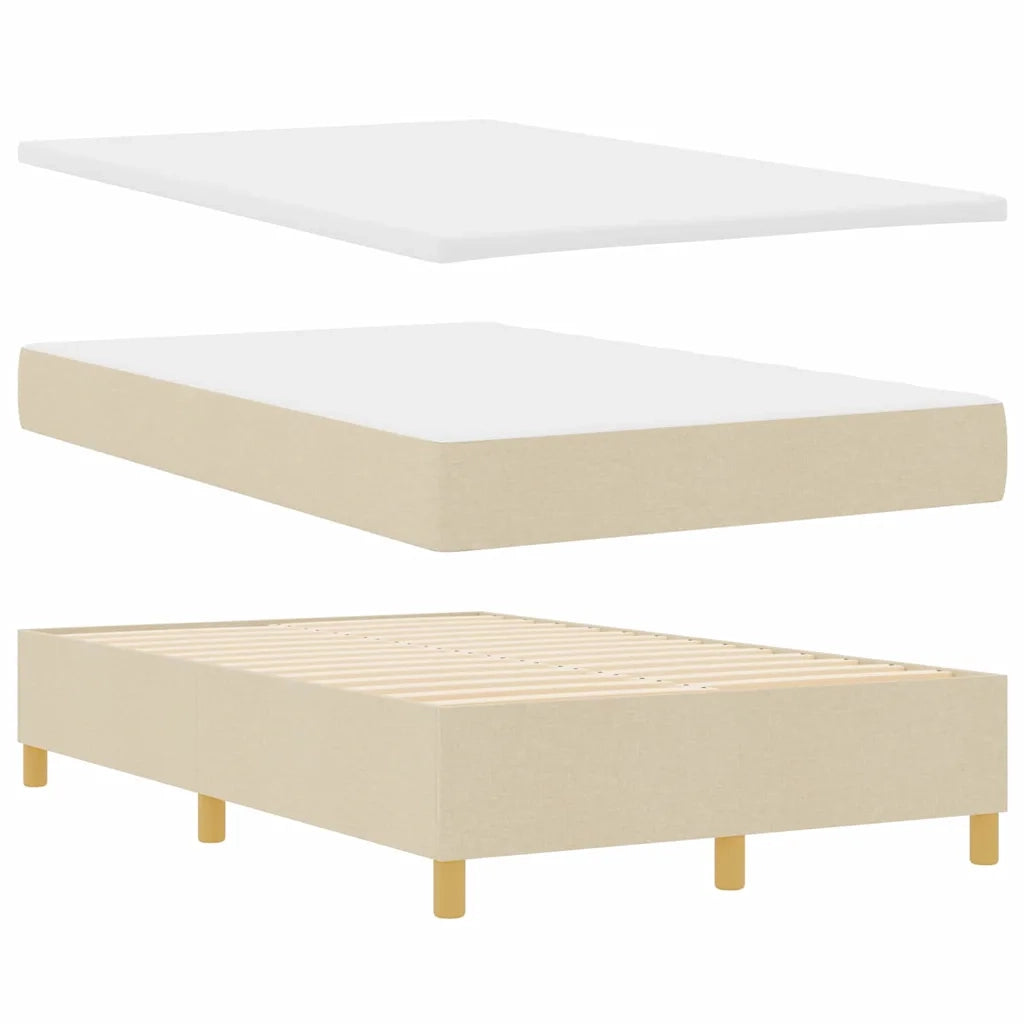 Letto a Sorgente LED con materasso Crema 120 x 190 cm Tessuto 3343164